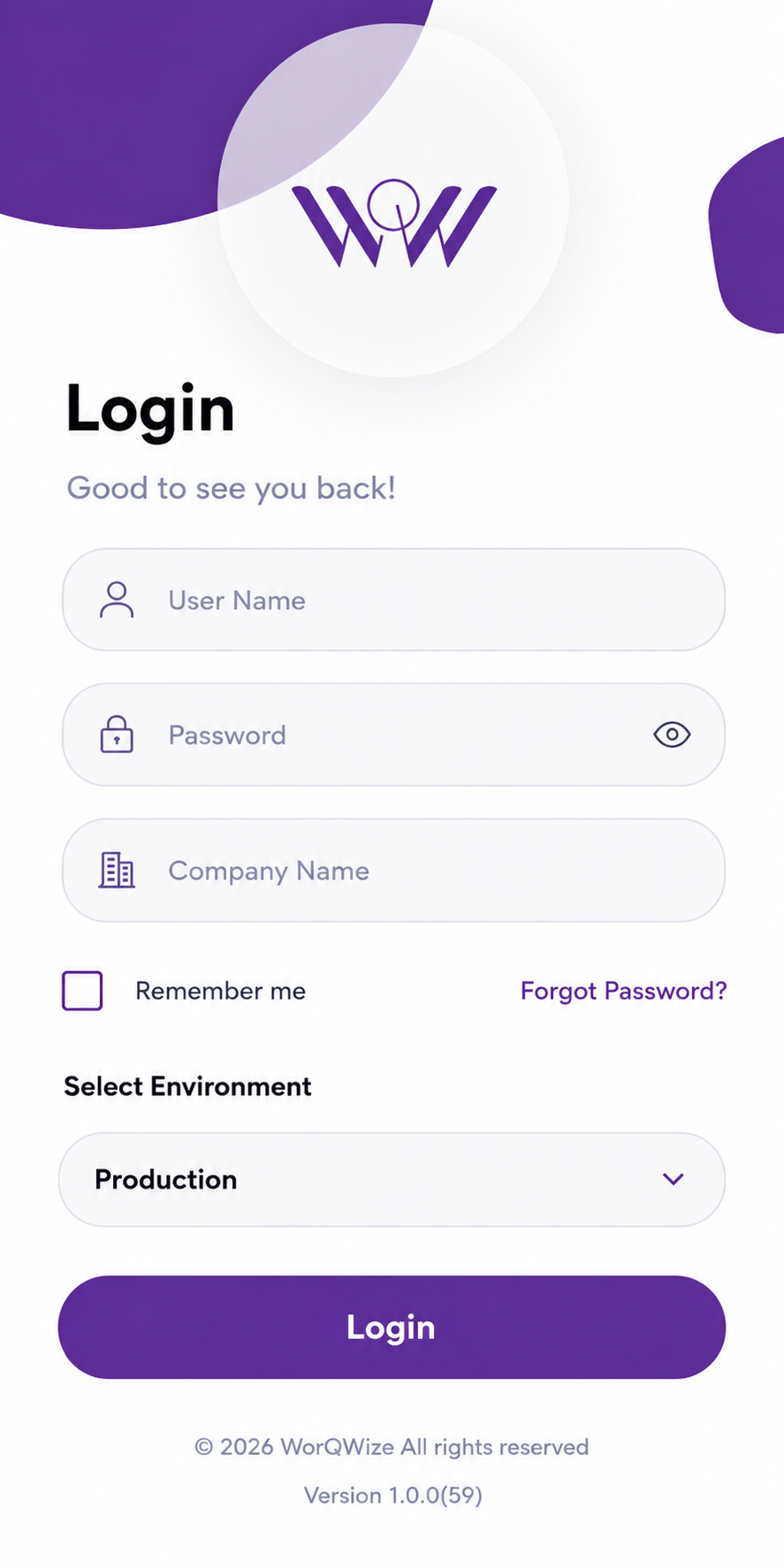 Worqwize mobile login